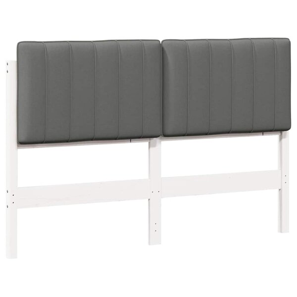 vidaXL Tête de lit capitonnée Blanc et gris clair 135 cm Pin massif
