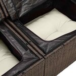 vidaXL Ensemble de salle à manger pour jardin 5 Pièces Marron  Crème