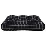 vidaXL Coussin de palette motif à carreaux noir 50x50x12 cm tissu