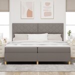 vidaXL Lit avec sommier et matelas Taupe 200x200 cm Tissu