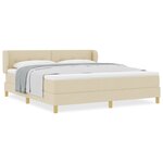 Lit Box Spring vidaXL avec Matelas en Crème  180x200 cm  Tissu