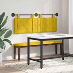 vidaXL Tête de lit suspendue Jaune Velours