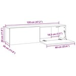 vidaXL Meuble TV chêne noir 120x30x30 5 cm bois d'ingénierie