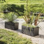 Jardinière 63 L à roulettes  extérieur ou intérieur - 78 x 39 x hauteur 39 cm - Gris anthracite