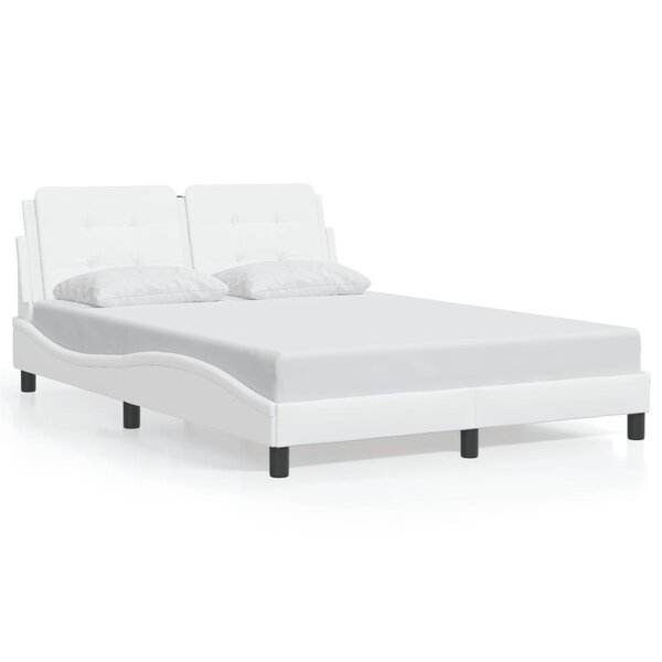 vidaXL Cadre de lit sans matelas Zadar blanc 120x200 cm similicuir