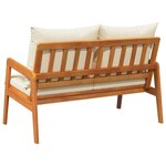 vidaXL Banc de jardin avec coussin Marron Bois d'acacia massif