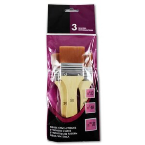 Lot de 3 pinceaux - plat n 30/40/50 - raphaël