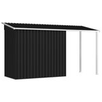 vidaXL Abri de jardin avec toit étendu Anthracite 346x121x181 cm Acier