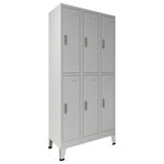 Vidaxl armoire à casiers avec 6 compartiments acier 90x45x180 cm gris