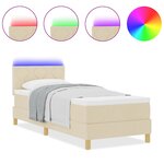 vidaXL Lit à ressorts avec matelas Crème 80 x 200 cm tissu
