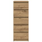vidaXL Buffet et tiroirs chêne artisanal 37 5x35x99 cm bois ingénierie