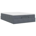 vidaXL Cadre de lit ottoman avec matelas gris foncé 140x190 cm velours