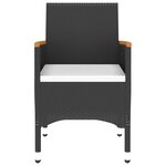 vidaXL Ensemble à manger de jardin 3 Pièces Résine tressée Noir