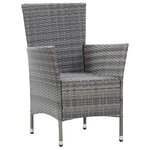 vidaXL Ensemble à manger d'extérieur 5Pièces coussins Résine tressée Gris