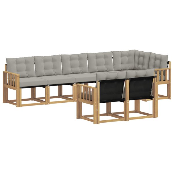vidaXL Ensemble de canapés d'extérieur 8 Pièces Blanc et gris clair
