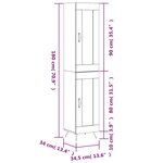 vidaXL Buffet haut Chêne marron 34 5x34x180 cm Bois d'ingénierie