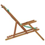 vidaXL Chaise pliable plage motif de feuilles bois d'eucalyptus/tissu
