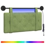 vidaXL Tête de lit suspendue Avec lumière LED Vert clair Velours