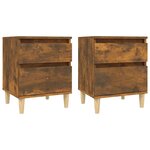 vidaXL Tables de chevet 2 Pièces Chêne fumé 40x35x50 cm