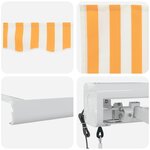 vidaXL Auvent Rétractable Jaune et blanc 400 × 300 cm Tissu et Métal