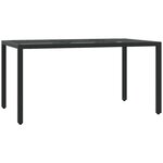 vidaXL Ensemble à manger de jardin coussins 7Pièces Noir Résine tressée