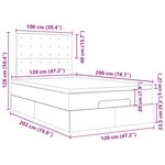 vidaXL Cadre de lit ottoman et matelas gris clair 120x200 cm tissu