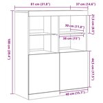 vidaXL Buffet chêne fumé 81x37x100 cm bois d'ingénierie