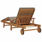 vidaXL Transat avec coussin Taupe 200 x 67 x 84cm Bois d'acacia massif