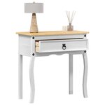vidaXL Table console avec tiroir Blanc 73 x 35 x 73 cm Pin massif