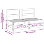 vidaXL Sofa de jardin milieu Pin massif Brun Ciré 124 x 62 x 70 5 cm