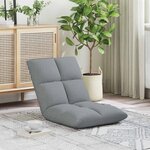 vidaXL Fauteuil de sol ajustable Gris clair Tissu