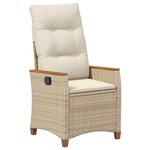 vidaXL Chaise de jardin inclinable Beige et crème 64 x 57 5 x 112 cm