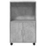 vidaXL Armoire à roulettes gris béton 55x40x91 cm bois d'ingénierie