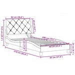 vidaXL Cadre de lit avec LED sans matelas noir 90x200 cm tissu