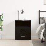 table de nuit vidaXL noir chêne 50x32x60cm en bois d'ingénierie