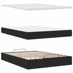 vidaXL Lit ottoman avec matelas et LED noir 140x190 cm tissu