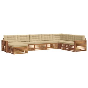 vidaXL Ensemble de canapés d'extérieur 8 Pièces Naturel et Beige