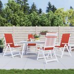 vidaXL Coussins de chaise à dossier haut lot de 4 rouge mélangé tissu