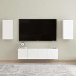 vidaXL Meubles TV 2 Pièces Blanc 30 5x30x60 cm Bois d’ingénierie