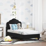 vidaXL Cadre de lit pour tout-petit avec tête de lit Noir 70 x 140 cm