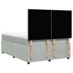 vidaXL Sommier à lattes de lit et matelas Gris clair 140x190cm Velours