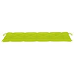vidaXL Banc de jardin avec coussin vert vif 150 cm Bois de teck massif