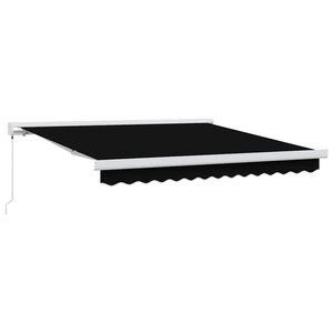 vidaXL Auvent Rétractable Noir 300 x 250 cm Tissu et Métal