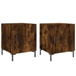 vidaXL Tables de chevet 2 Pièces chêne fumé 40x40x50 cm bois d'ingénierie