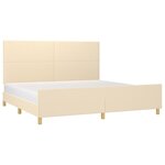 vidaXL Cadre de lit sans matelas crème 200x200 cm tissu
