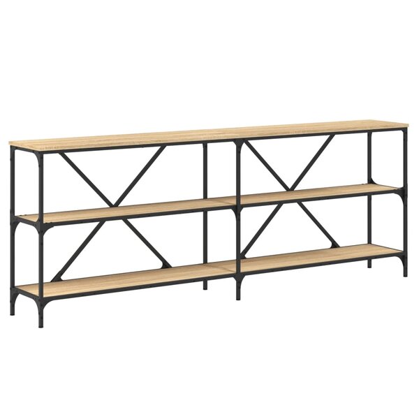 vidaXL Table console chêne sonoma 200x30x75cm bois d'ingénierie et fer