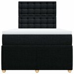 vidaXL Sommier à lattes de lit avec matelas Noir 120x200 cm Tissu