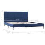 vidaXL Cadre de lit sans matelas bleu tissu 160x200 cm