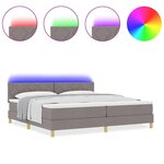 vidaXL Lit à ressorts avec matelas Taupe 200 x 200 cm tissu