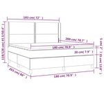 vidaXL Sommier à lattes de lit avec matelas Bleu 180x200 cm Tissu